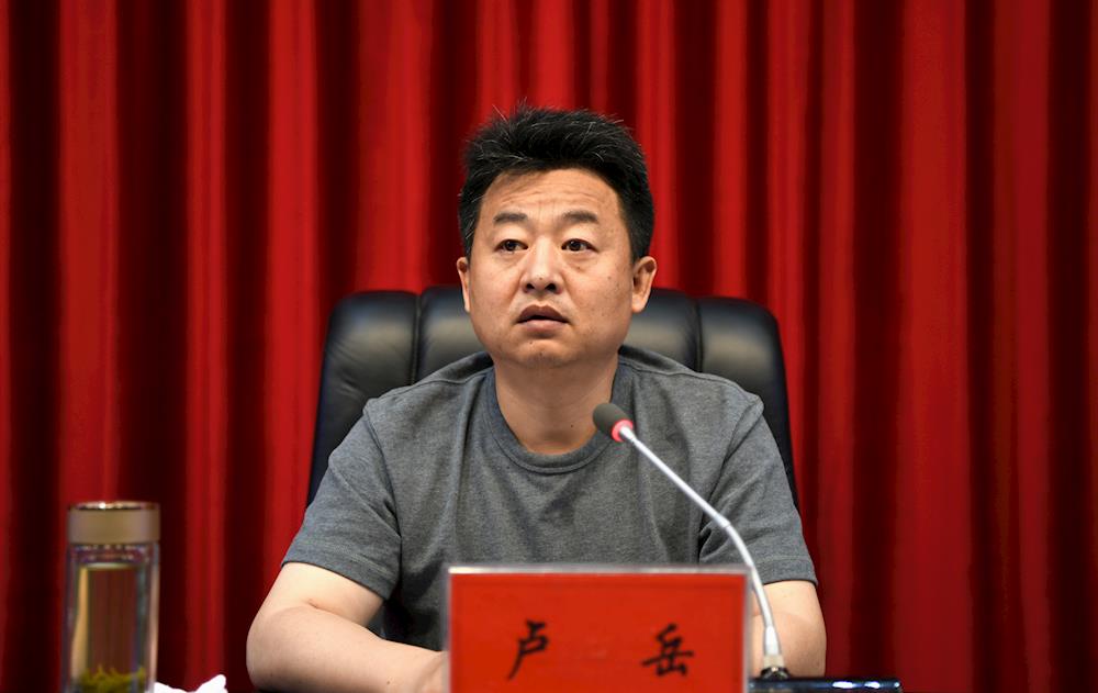 卢岳讲话杨丙武主持会议会议现场会上,区产业发展部,党政工作部相关